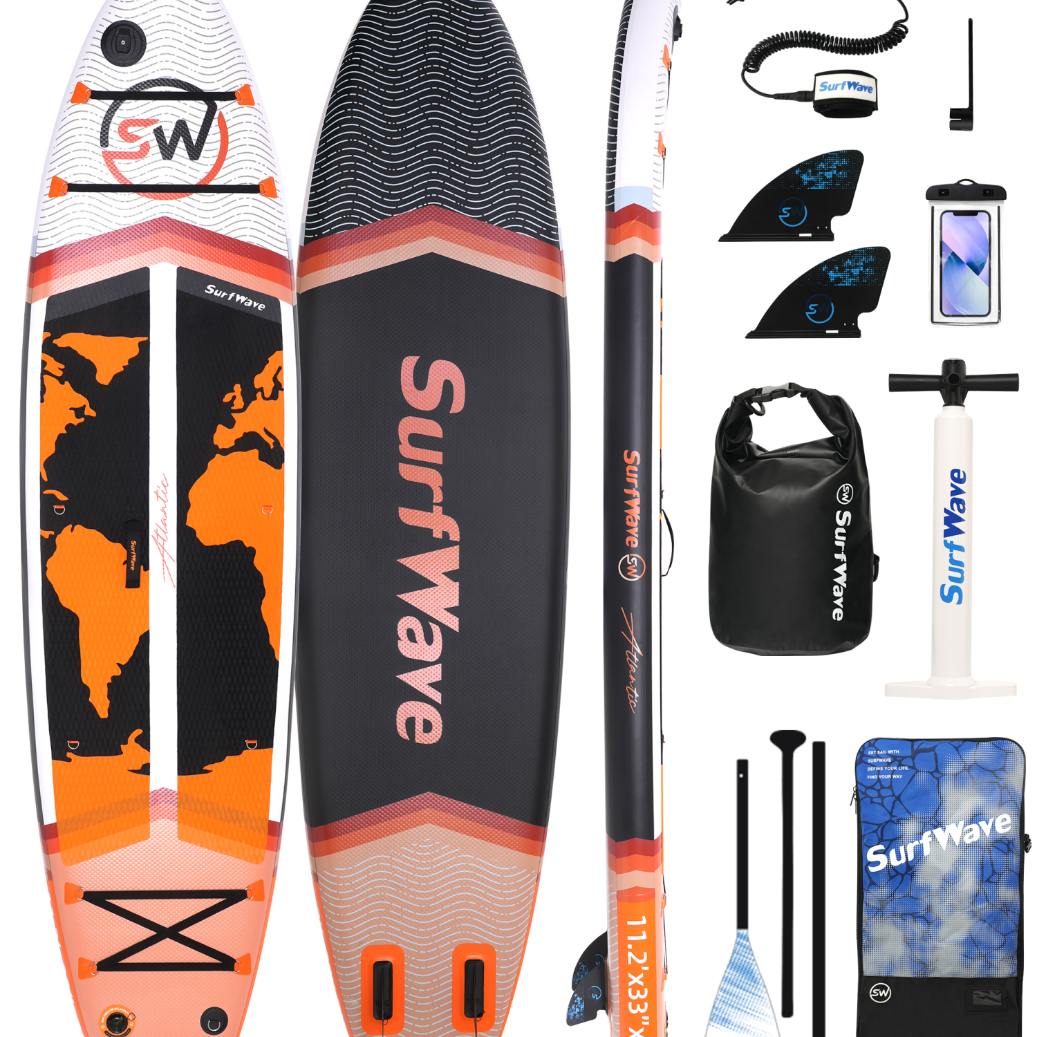11‘x34”x6” Inflatable SUP Board Set - Accessories Included